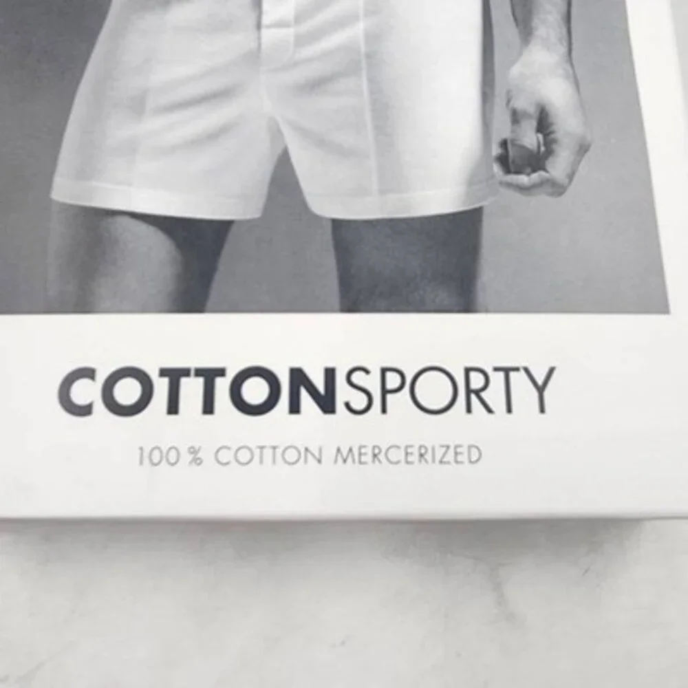 Hanro Cotton Sporty Knit Boxers Men's S Sea Breeze Solid Elastic Waist Pull On